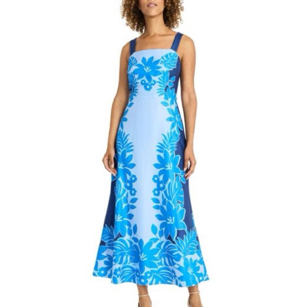 Donna Morgan Vibrant Blue Floral Maxi Dress